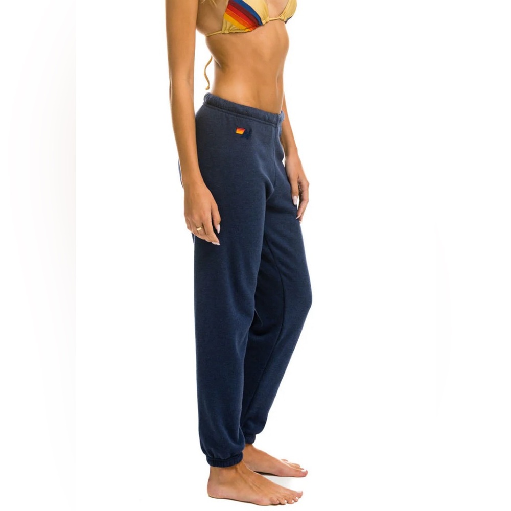 Aviator Nation Navy Five Stripe Sweatpants Large
